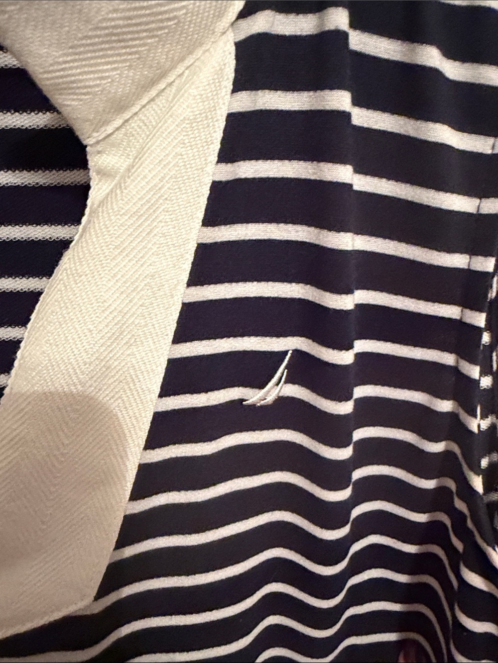 Nautica Navy and White Striped Sleeveless V-Neck dress - Picture 3 of 3